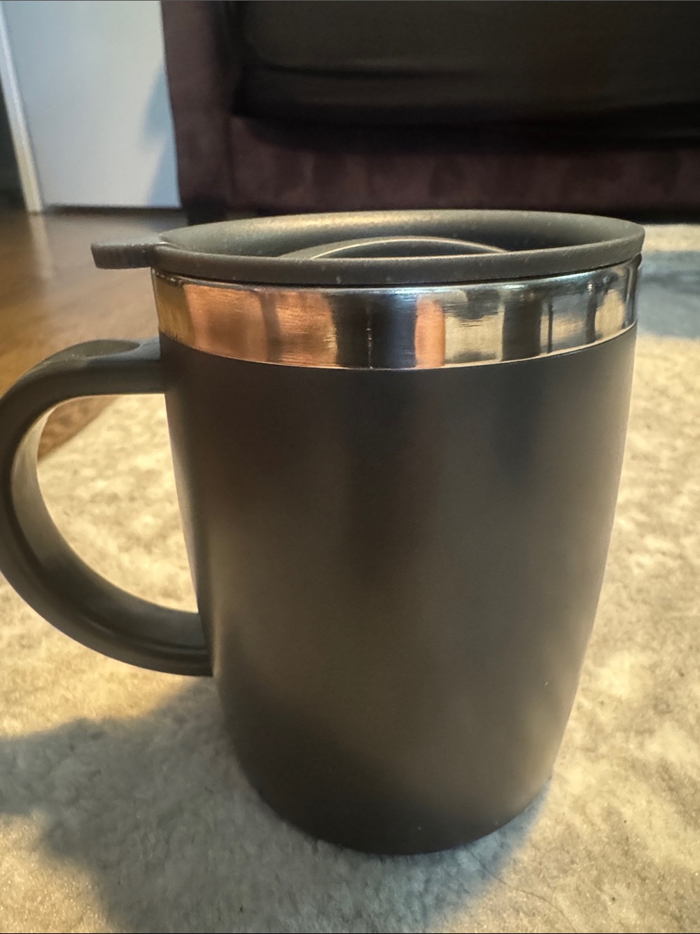 Matte Black Insulated Travel Mug with Lid